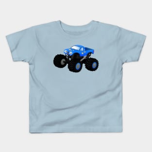 Cute blue monster truck cartoon illustration Kids T-Shirt